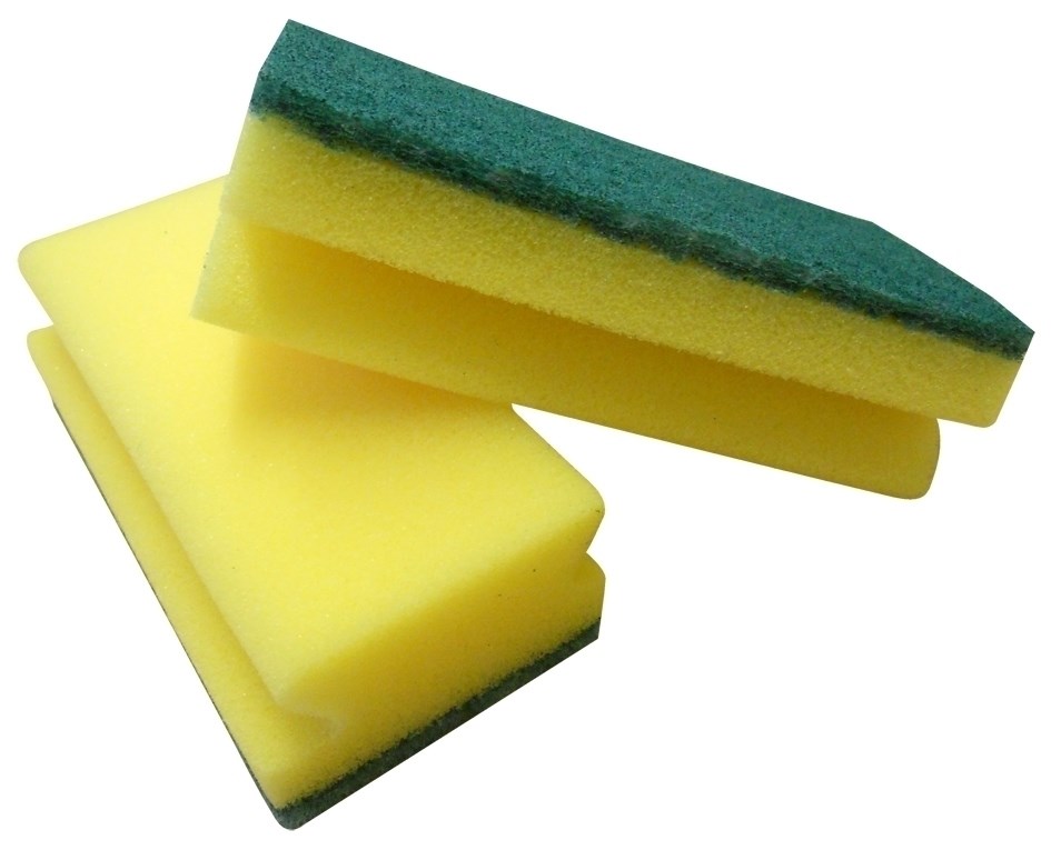 2 x Super Bright Handgrip Sponge Scourer 10 Pack For Tough Cleaning 20 Scourer 